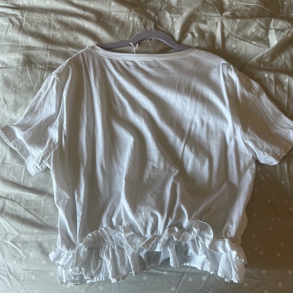 ZARA WHITE RUFFLE BLOUSE - Picture 2 of 3